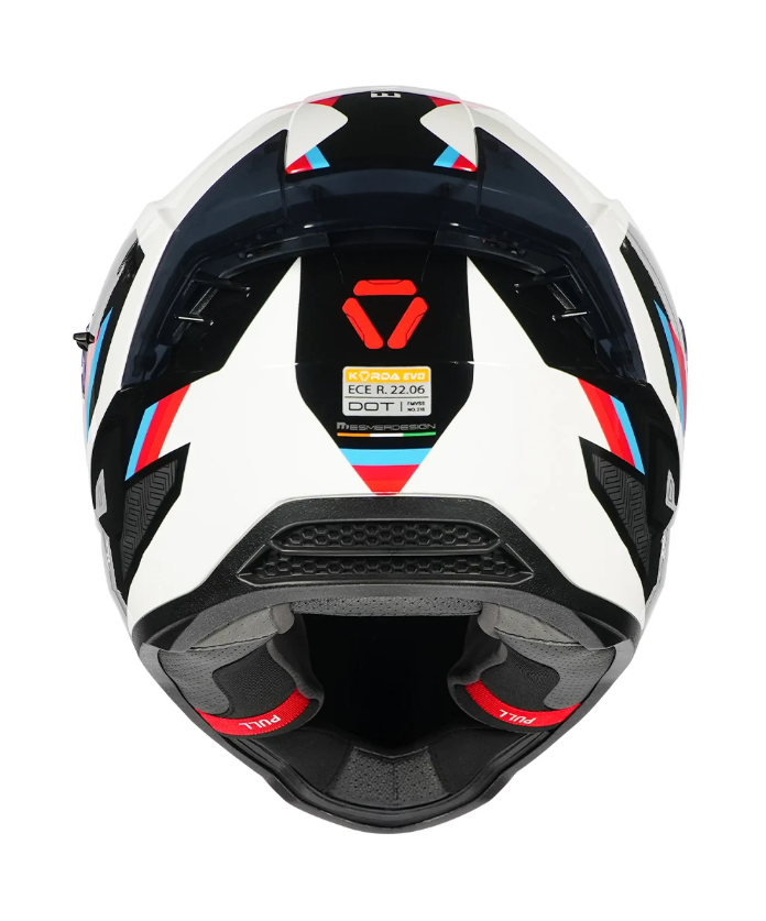 Korda Evo Orcus Gloss White Blue Red Helmet - Image 7