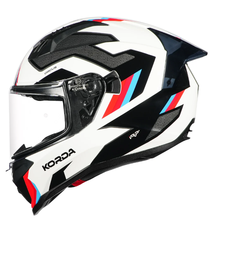 Korda Evo Orcus Gloss White Blue Red Helmet - Image 8